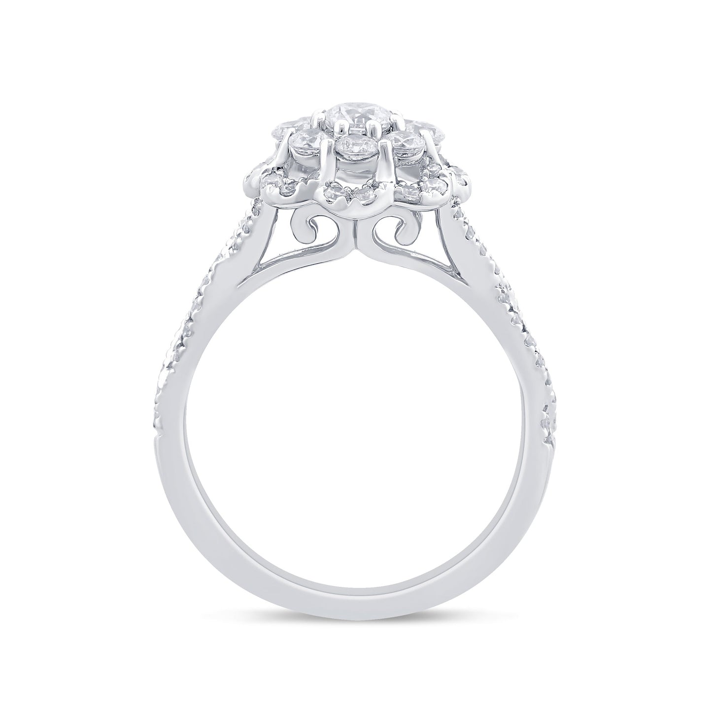 Muse Jewelry 1.02ct G SI 14K White Gold Diamond Filigree Engagement Ring Size 6.5