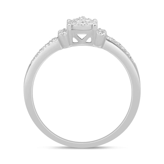 Muse Jewelry .22ct 14KT White Gold Diamond Solitaire Engagement Ring Size 6.5