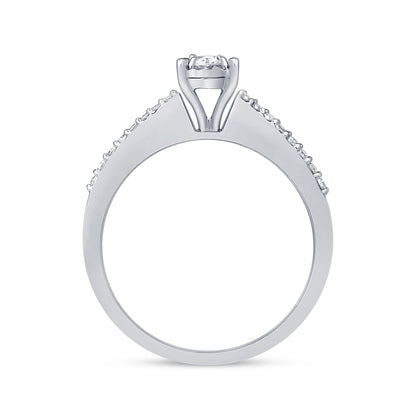 Muse Jewelry .25ct 14KT White Gold Round Diamond Ring Size 6.5