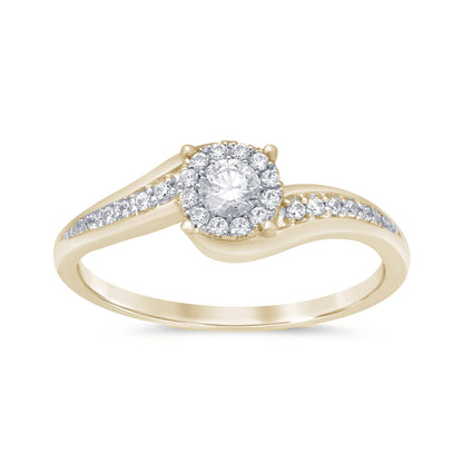 Muse Jewelry .17ct 10K Yellow Gold Round Diamond Engagement Ring Size 6.5