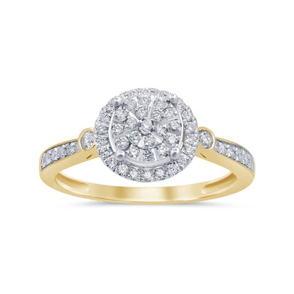 Muse Jewelry .32cts 14k Yellow Gold Round Diamond Ring Size 6.5