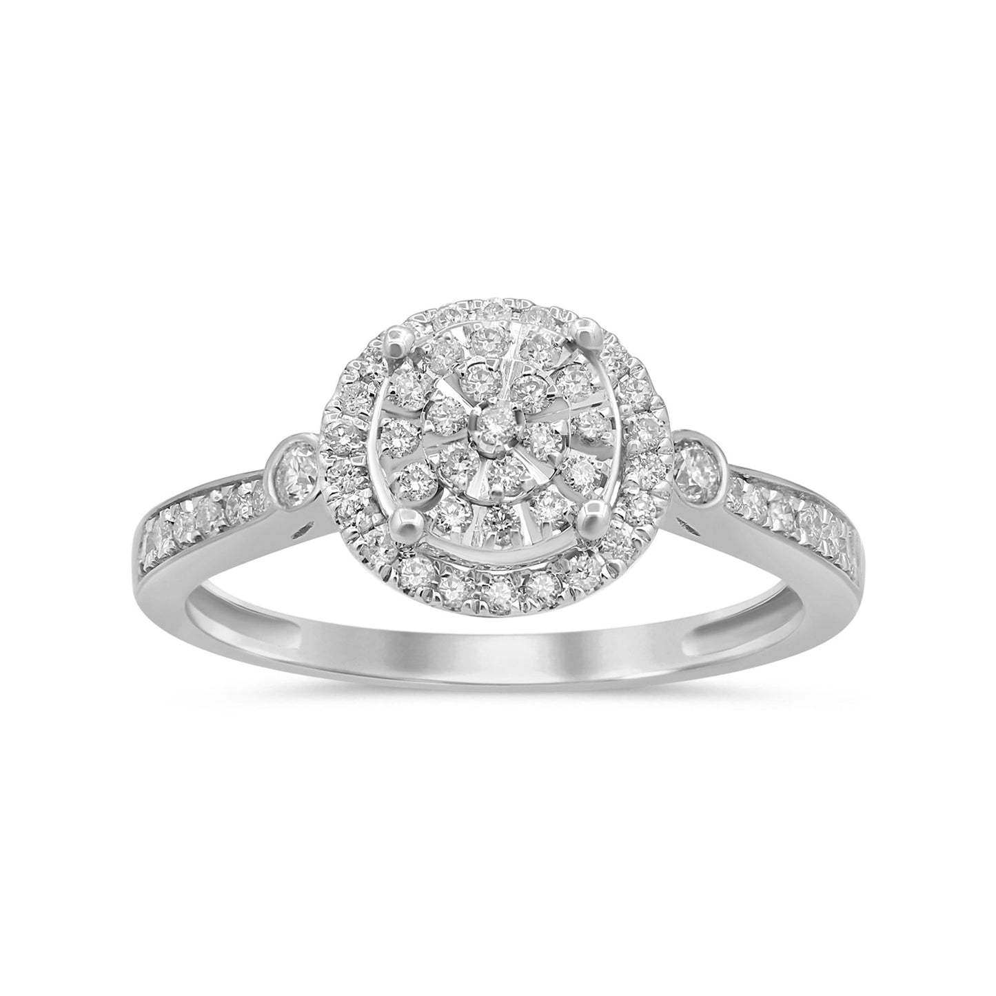 Muse Jewelry .35ct 14k White Gold Diamond Round Engagement Wedding Ring Size 6.5