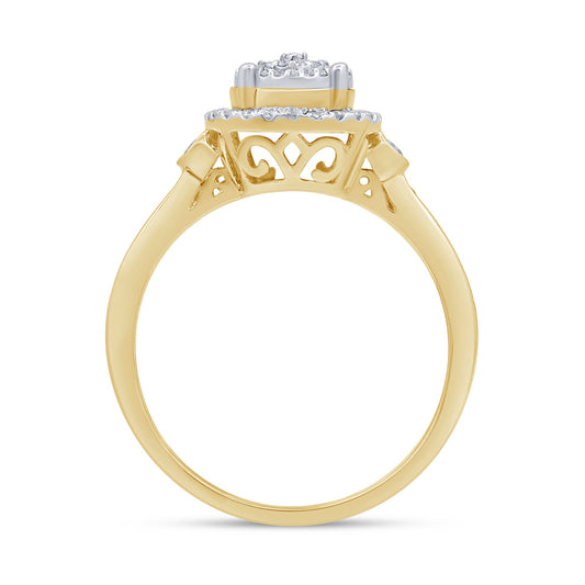 Muse Jewelry .32cts 14k Yellow Gold Round Diamond Ring Size 6.5