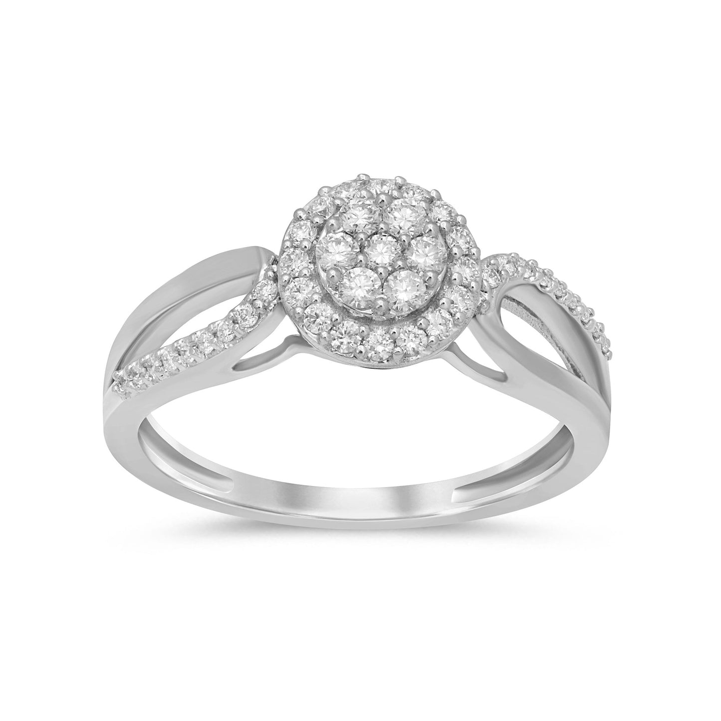 Muse Jewelry .33ct 14KT White Gold Round Diamond Ring Size 6.5