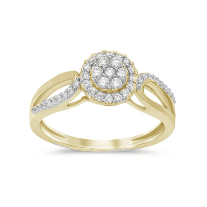 Muse Jewelry .32ct 14KT Yellow Gold Round Diamond Ring Size 6.5