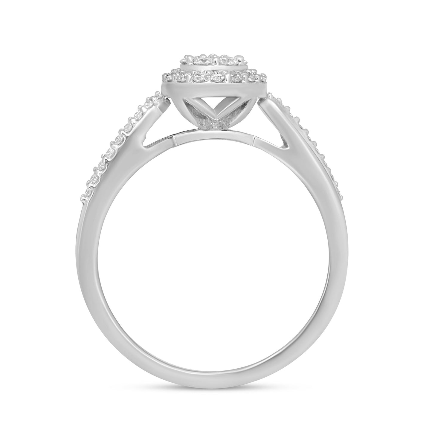 Muse Jewelry .33ct 14KT White Gold Round Diamond Ring Size 6.5