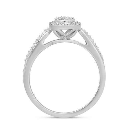 Muse Jewelry .33ct 14KT White Gold Round Diamond Ring Size 6.5