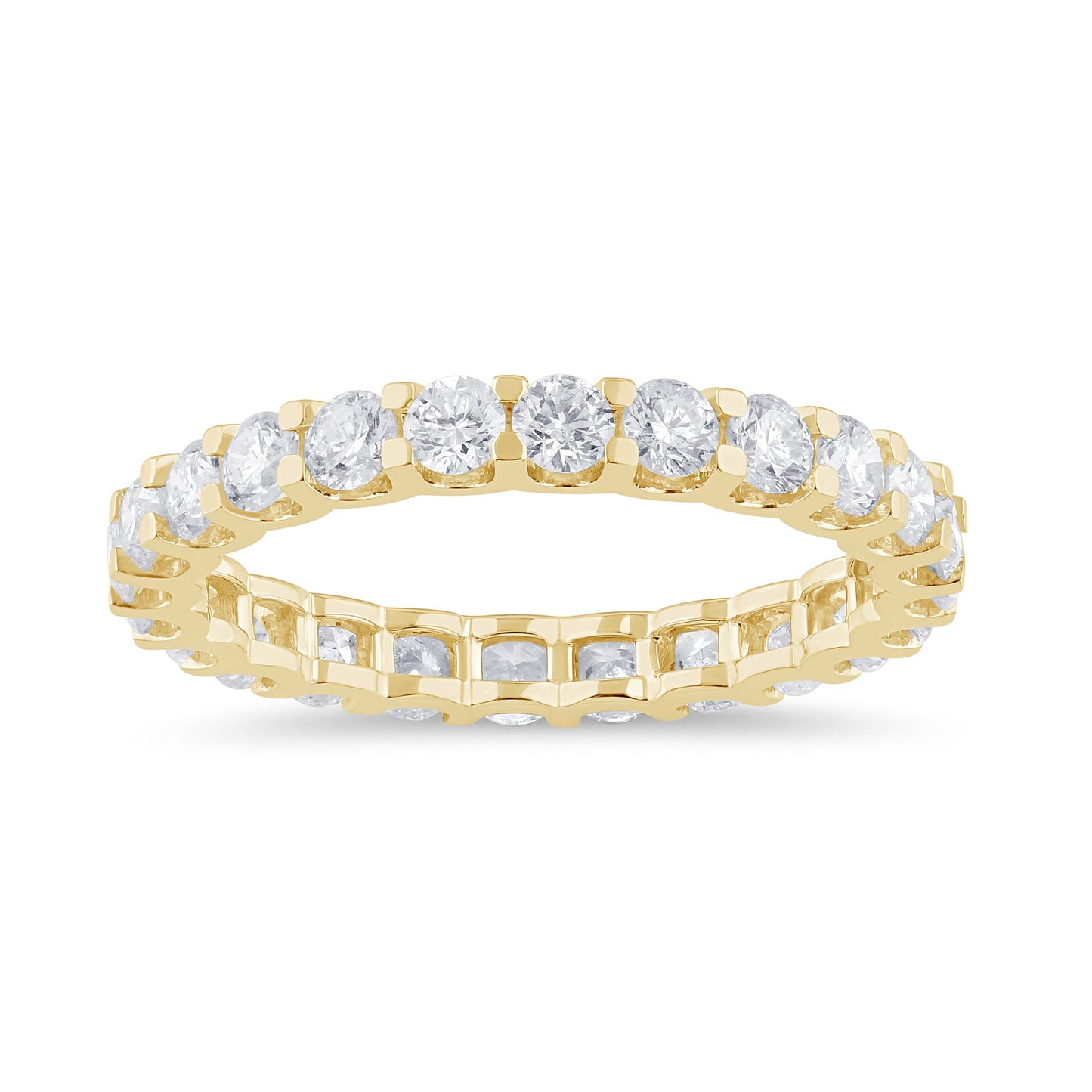 Muse Jewelry 1.60ct G SI 14K Yellow Gold Round Diamond Eternity Band Ring Size 7