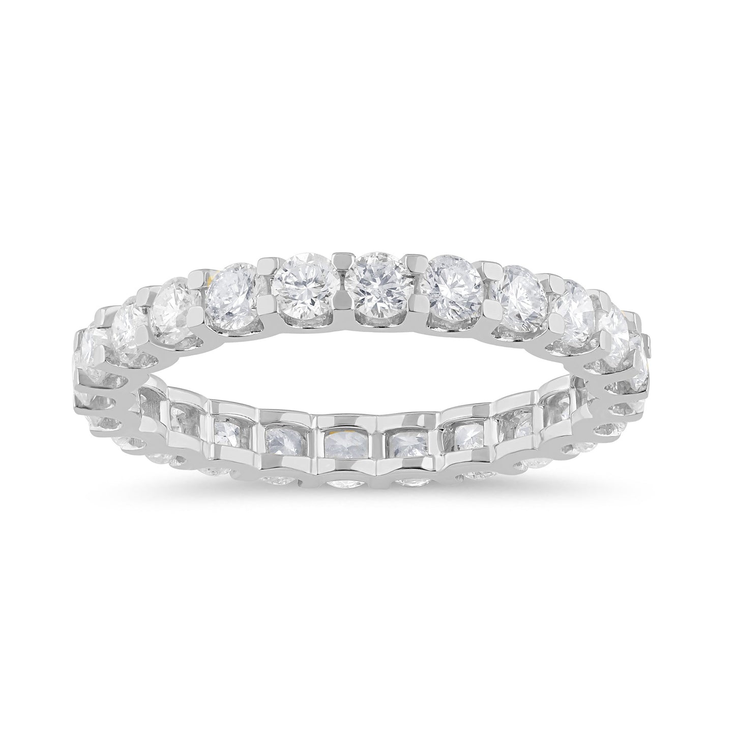 Muse Jewelry 1.71ct G SI 14K White Gold Round Diamond Eternity Band Ring Size 7