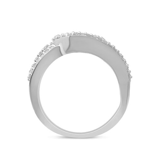 Muse Jewelry 1.48ct G SI 14K White Gold Diamond Round & Baguette Band Ring Size 6.5