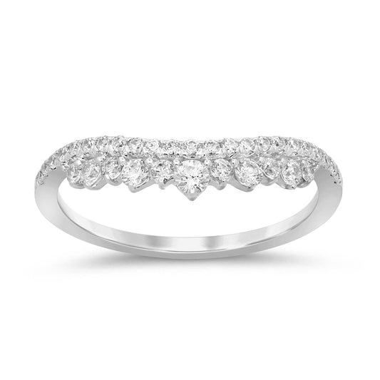 Muse Jewelry .40ct G SI 14K White Gold Diamond Crown Band Ring Size 6.5