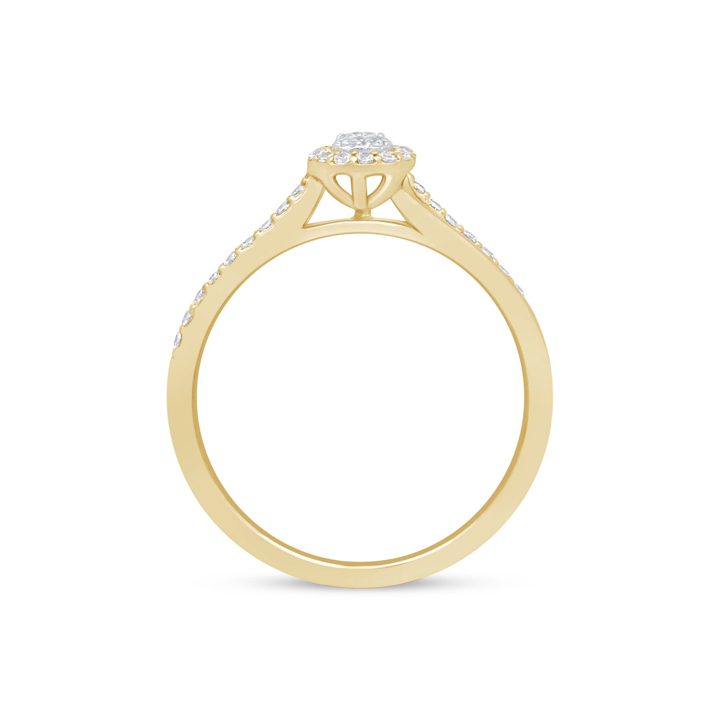 Muse Jewelry .20ct G SI 14K Yellow Gold Round & Baguette Diamond Engagement Ring