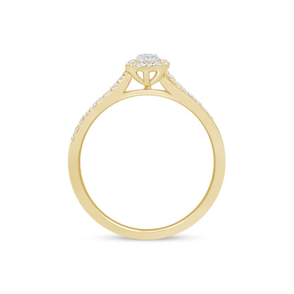 Muse Jewelry .20ct G SI 14K Yellow Gold Round & Baguette Diamond Engagement Ring