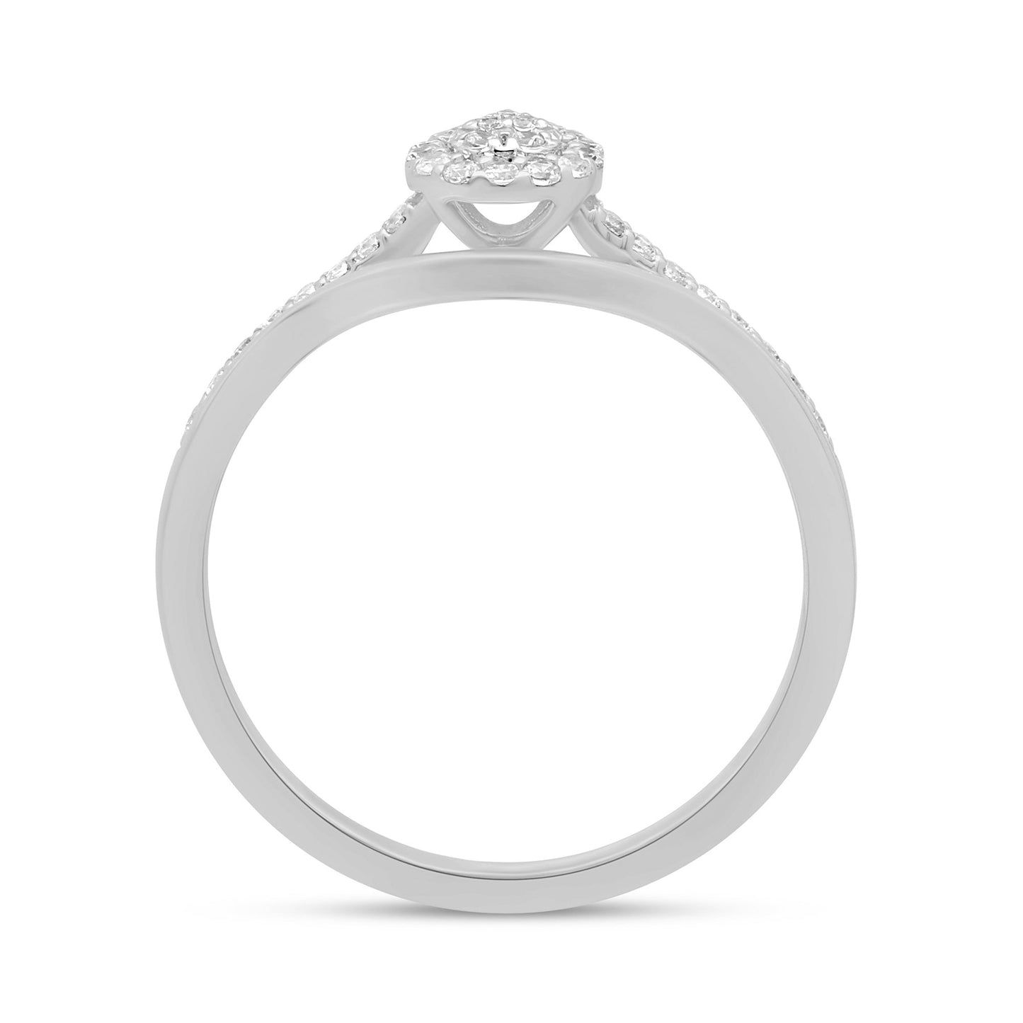 Muse Jewelry .22ct G SI 14K White Gold Round & Baguette Diamond Engagement Ring