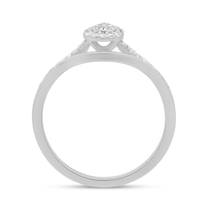 Muse Jewelry .22ct G SI 14K White Gold Round & Baguette Diamond Engagement Ring