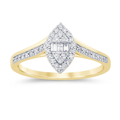 Muse Jewelry .26ct G SI 14K Yellow Gold Marquise Shaped Engagement Ring