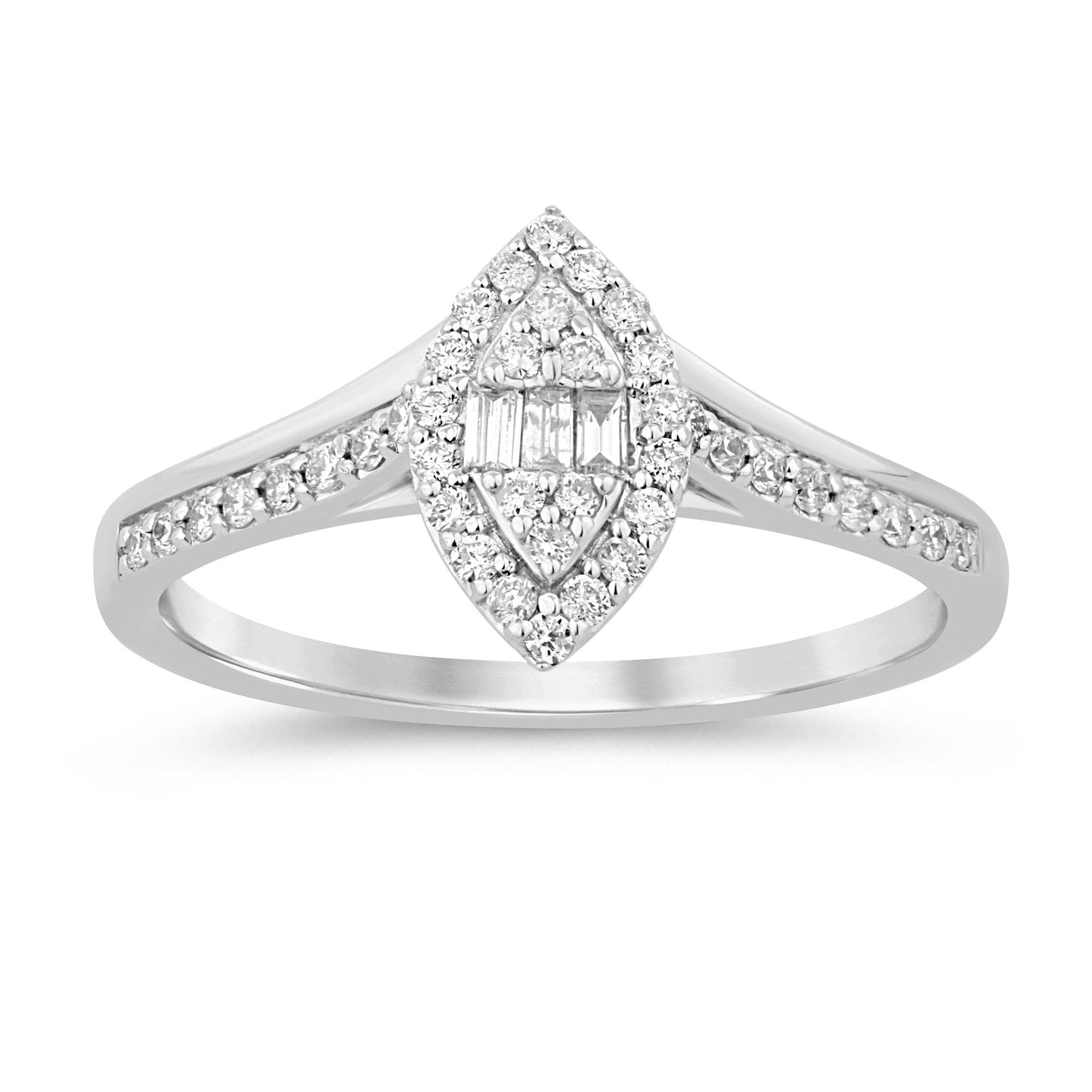 Muse Jewelry .26ct G SI 14K White Gold Marquise Shaped Engagement Ring