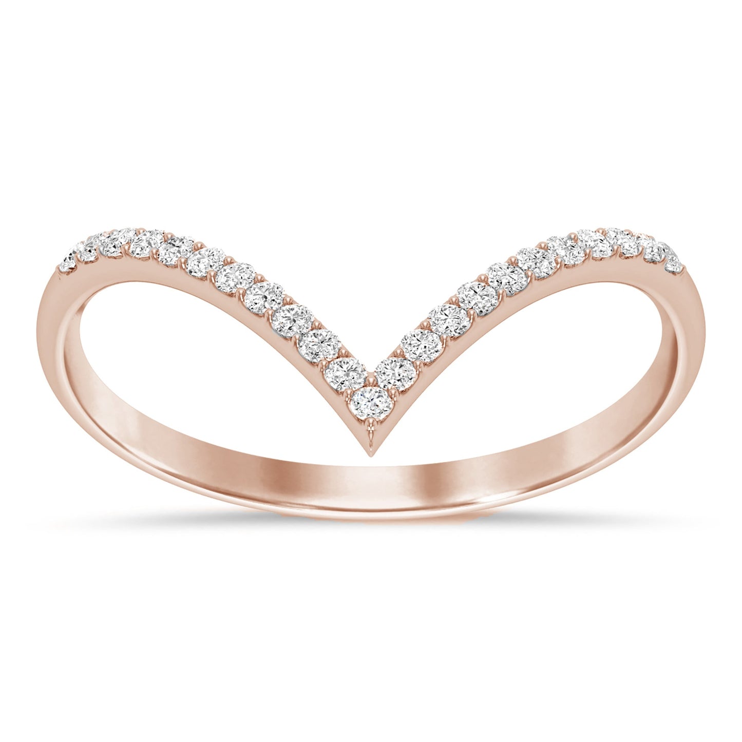 Muse Jewelry .26ct G SI 14K Rose Gold Diamond Chevron Ring Size 6.5