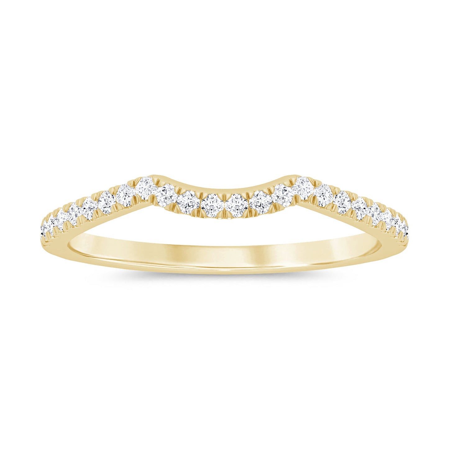 Muse Jewelry .13ct G SI 14K Yellow Gold Diamond Curved Ladies Band Size 6.5