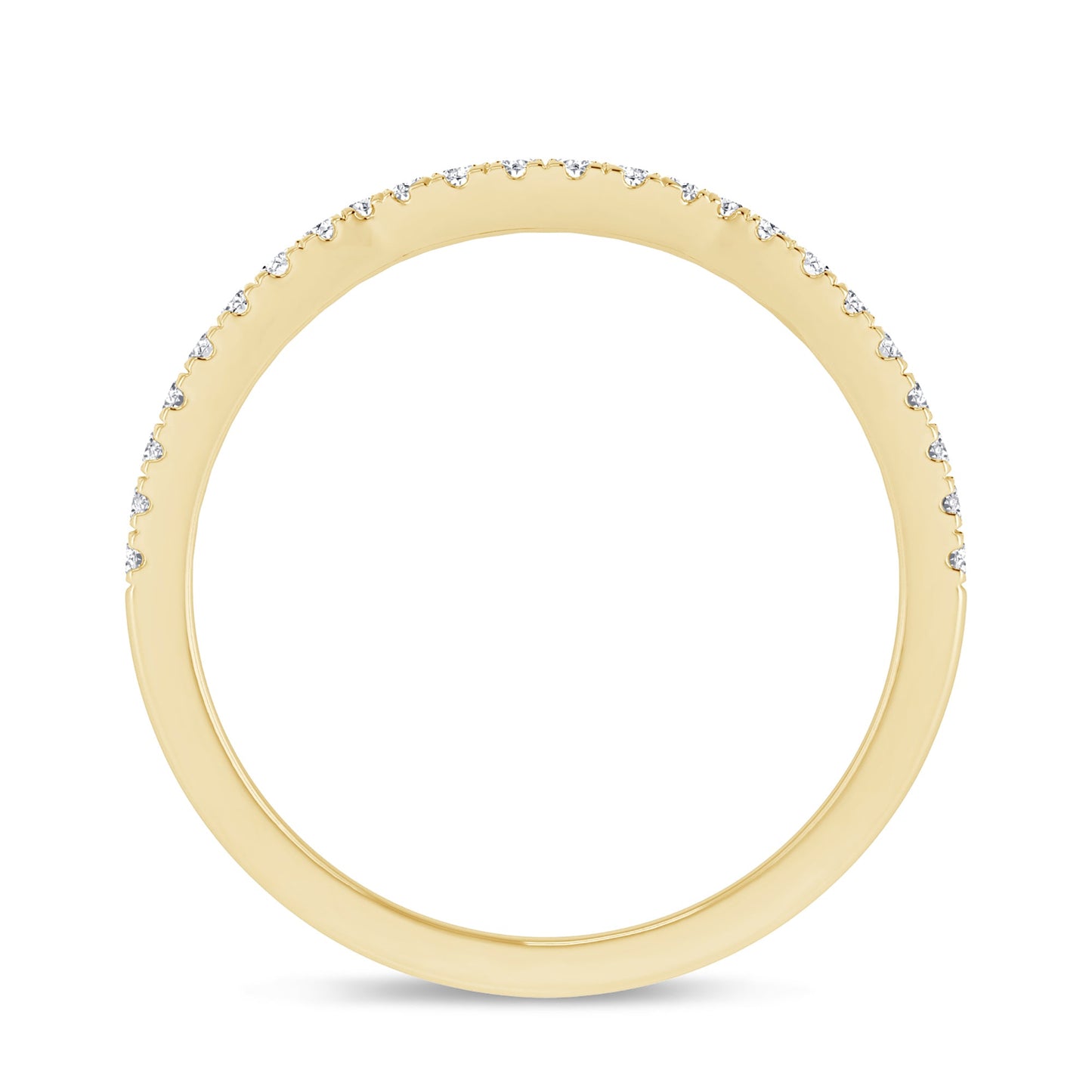 Muse Jewelry .13ct G SI 14K Yellow Gold Diamond Curved Ladies Band Size 6.5