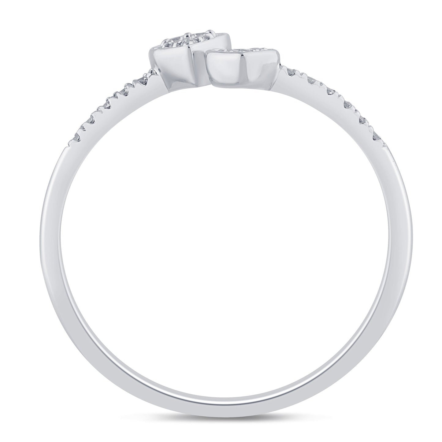 Muse Jewelry .16ct G SI 14K White Gold Round & Baguette Diamond Open Ring Band Size 6.5