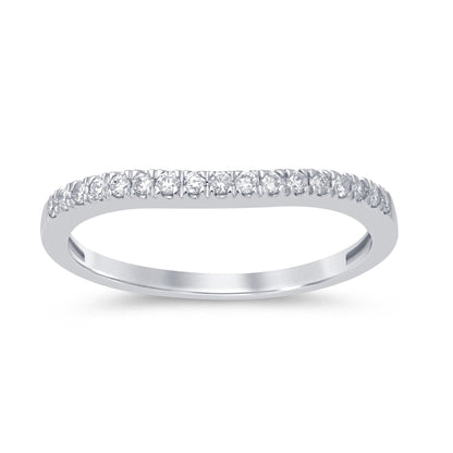 Muse Jewelry .16ct 14k White Gold Stackable Wedding Anniversary Diamond Ring Size 6.5