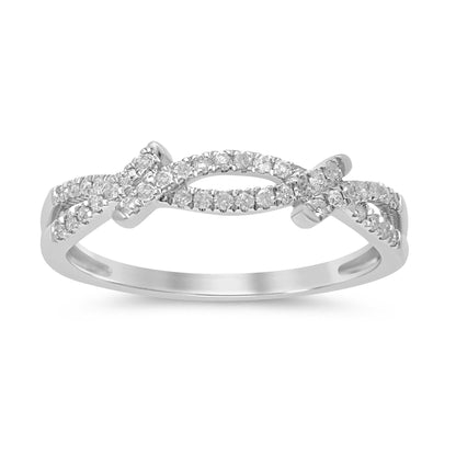 Muse Jewelry .18ct G SI 14kt White Gold Diamond Band Ring Size 6.5