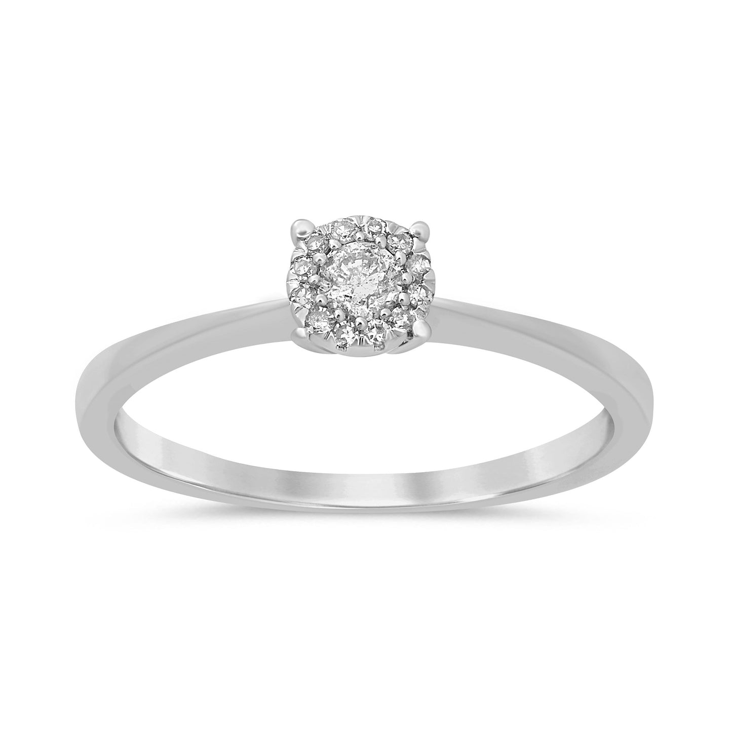 Muse Jewelry .15ct 14k White Gold Diamond Solitaire Promise Engagement Rinze 6.5