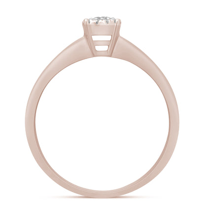 Muse Jewelry .15ct 10K Rose Gold Round Diamond Solitaire Engagement Ring Size 6.5