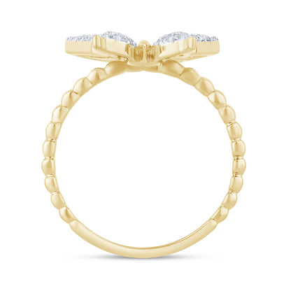 Muse Jewelry .36ct G SI 14K Yellow Gold Diamond Butterfly Ring Band