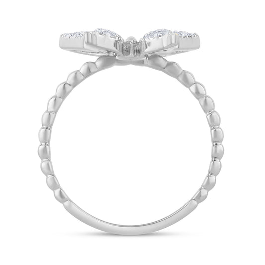 Muse Jewelry .38ct G SI 14K White Gold Diamond Butterfly Ring Band