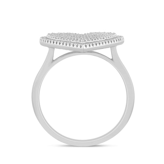 Muse Jewelry .76ct G SI 14K White Gold Diamond Heart Ring Size 6.5