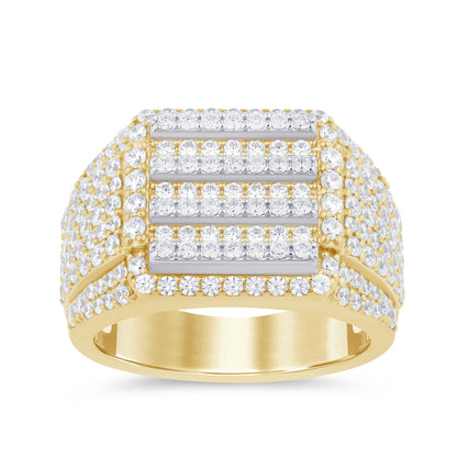 Muse Jewelry 2.54ct G SI 14K Yellow Gold Round & Baguette Diamond Men's Ring Band