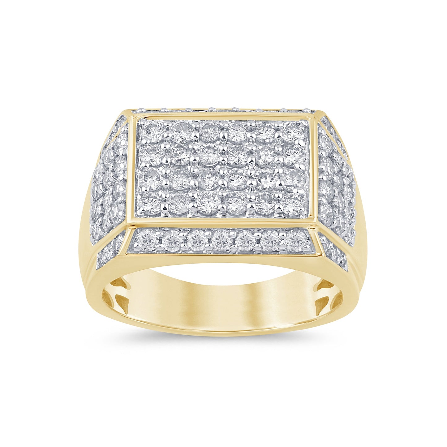 Muse Jewelry 2.07ct G SI 14K Yellow Gold Diamond Men's Band Ring Size 10