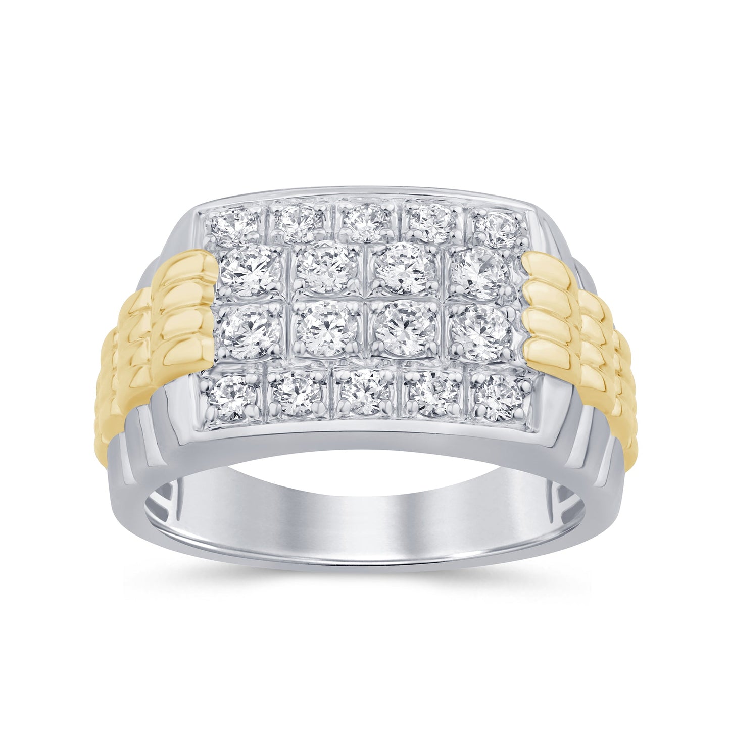 Muse Jewelry 1.01ct G SI 14K Two Tone Gold Diamond Mens Band Ring Size 10