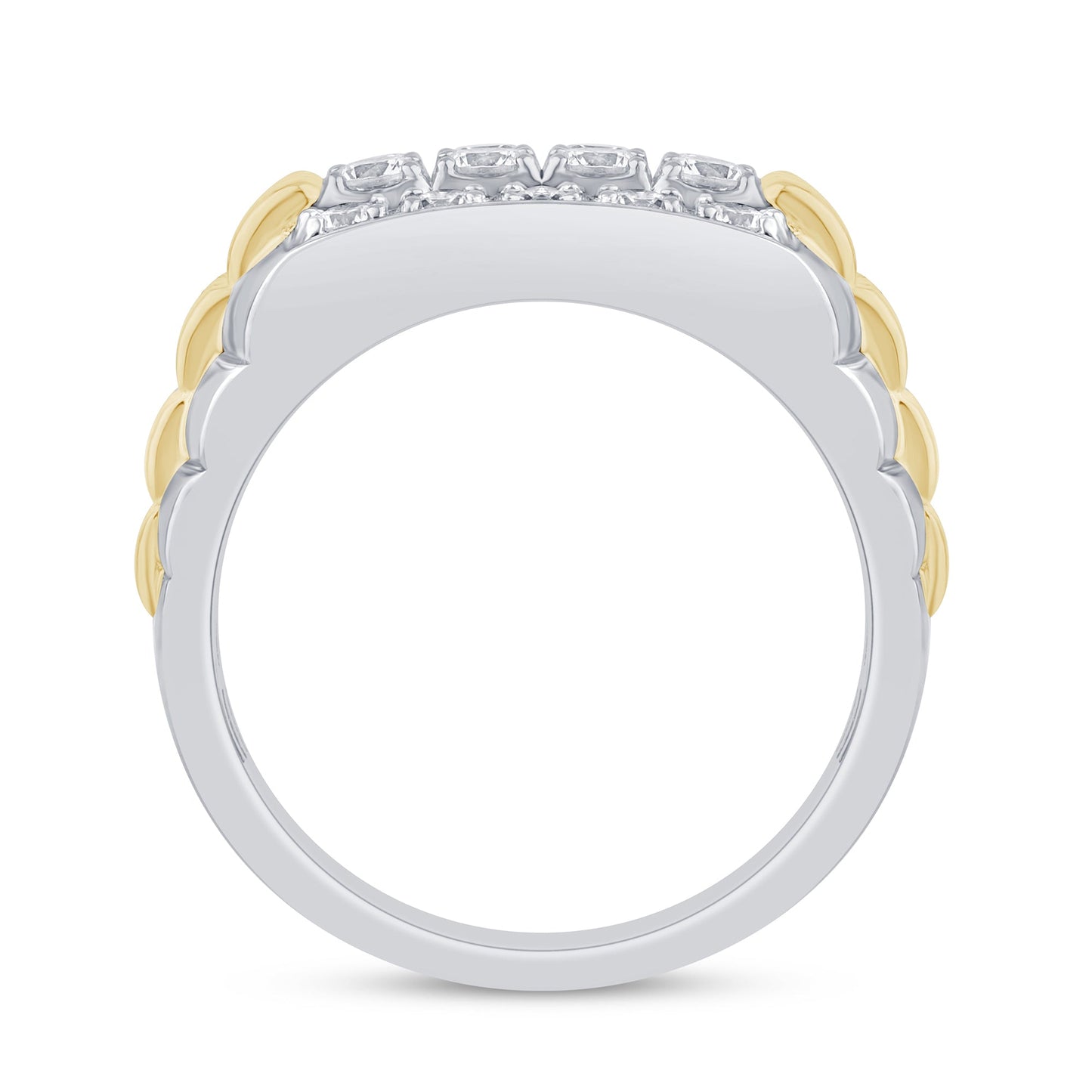 Muse Jewelry 1.01ct G SI 14K Two Tone Gold Diamond Mens Band Ring Size 10