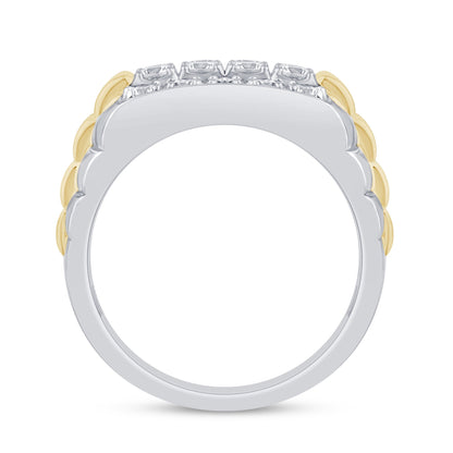 Muse Jewelry 1.01ct G SI 14K Two Tone Gold Diamond Mens Band Ring Size 10