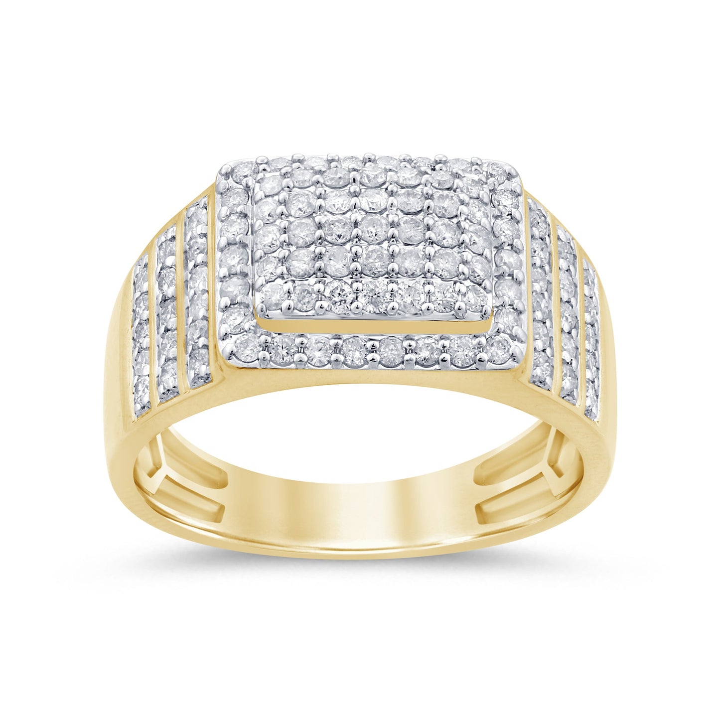 Muse Jewelry 1.11ct G SI 14K Yellow Gold Diamond Men's Band Ring Size 10