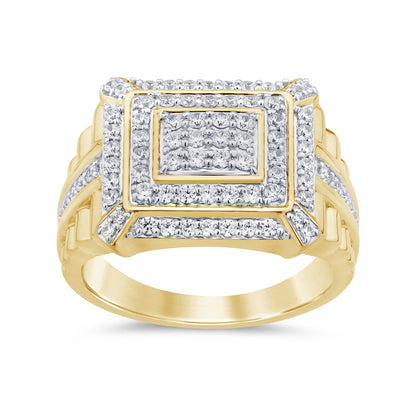 Muse Jewelry 1.10ct G SI 14K Yellow Gold Diamond Men's Band Ring Size 10