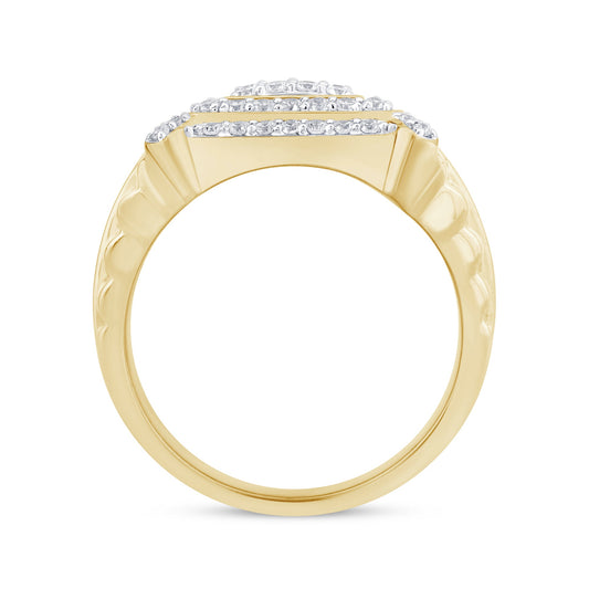 Muse Jewelry 1.10ct G SI 14K Yellow Gold Diamond Men's Band Ring Size 10