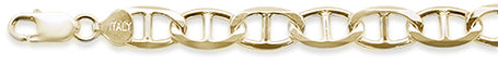 Muse Jewelry 250 11.8MM Yellow gold plated Mariner Chain Made in Italy Available in 8"-28" Inches NEW
