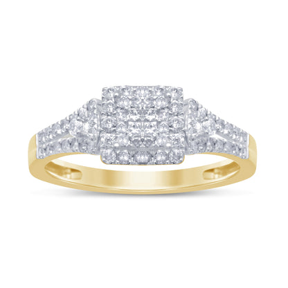 Muse Jewelry .52ct G SI 14kt Yellow Gold Square Engagement Solitaire Diamond Ring Size 6.5