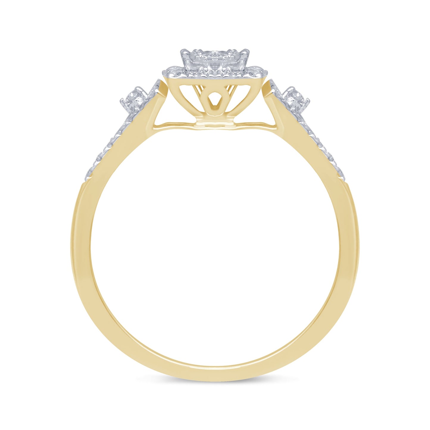 Muse Jewelry .52ct G SI 14kt Yellow Gold Square Engagement Solitaire Diamond Ring Size 6.5