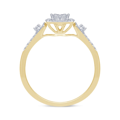 Muse Jewelry .52ct G SI 14kt Yellow Gold Square Engagement Solitaire Diamond Ring Size 6.5