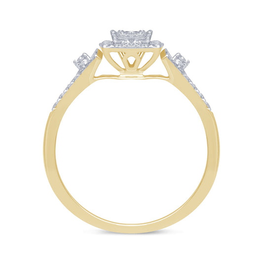 Muse Jewelry .52ct G SI 14kt Yellow Gold Square Engagement Solitaire Diamond Ring Size 6.5