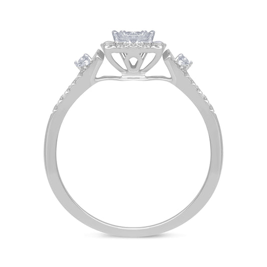 Muse Jewelry .53ct G SI 14kt White Gold Square Engagement Solitaire Diamond Ring Size 6.5