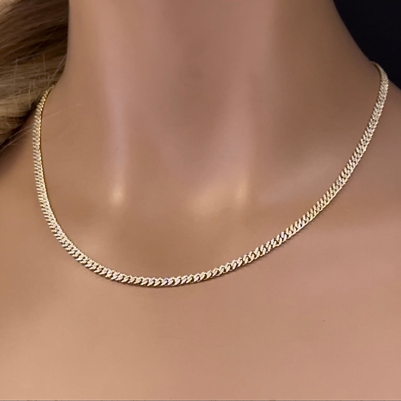 Muse Jewelry 3MM 1.91ct G SI 14k Yellow Gold Diamond Round Cuban Necklace 18"