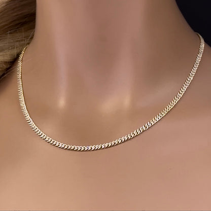 Muse Jewelry 3MM 1.91ct G SI 14k Yellow Gold Diamond Round Cuban Necklace 18"