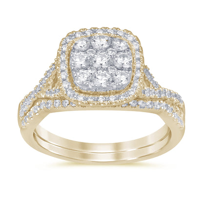 Muse Jewelry 1.03ct 14k Yellow Gold Square Diamond Engagement Wedding Ring Size 6.5