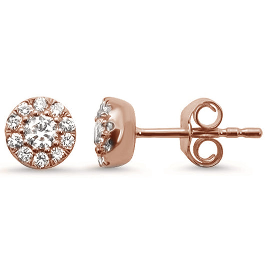 Muse Jewelry .31ct 14k Rose Gold Elegant Diamond Stud Earrings
